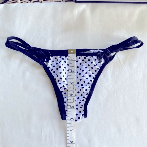 NWT Brazilian 🔥🔥Style Women Polka Dot Thong Black White Large - Picture 4 of 6